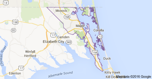 Map of Currituck County