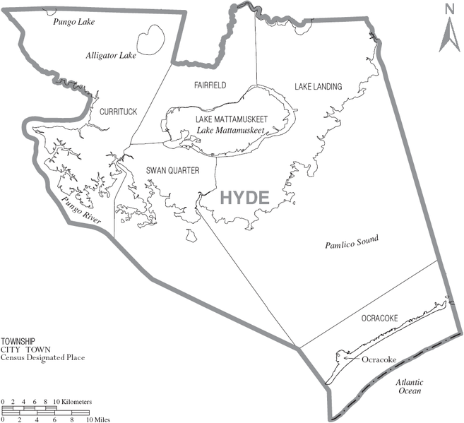 Map of Hyde County